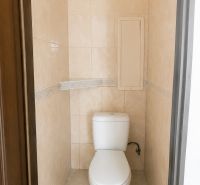 Bathroom spaces with WC, simple and clean design in a 3-room apartment.