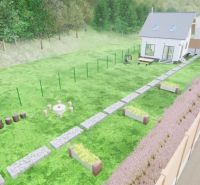 A garden with a house on Kostiviarska Road in Banská Bystrica designated for living.