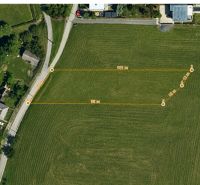 Aerial view of plots - housing in Fintice with marked dimensions.