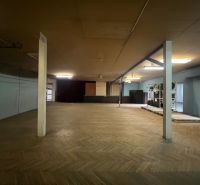 Production premises with wood decor flooring and lighting.