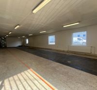 Hall with lighting, flooring, windows, and doors in warehouses and halls.