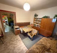 A room in a family house with furniture, chandeliers, and plants feels cozy.