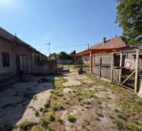 The courtyard of a family house in Nesvady with fenced areas and a concrete surface.
