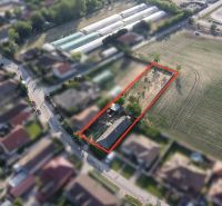 Aerial view of a family house in Nesvady with a spacious plot.