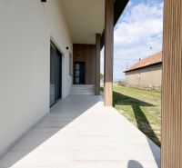 A family house in Zemplínska Široká with a terrace and modern wooden elements.