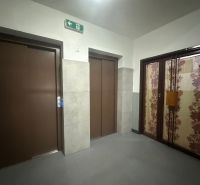 Staircase with elevators in a residential building on Pavla Országha Hviezdoslava Street in Topoľčany.
