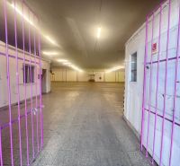 Space with grid and lighting, used for warehouses and halls.