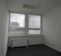 Empty offices with dark flooring and large windows in Ružinov on Plynárenská.
