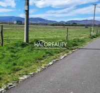 An asphalt road in Lutila surrounded by green residential plots with a view of the mountains.