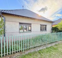 A family house in Šoporňa with two windows and a metal fence.