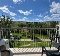 The view from the balcony of the studio apartment on Kysucká Street in Košice – West district.
