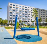 Playground in front of the apartment building in Bratislava, Ružinov on Ivanská cesta.
