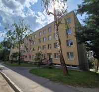 An apartment building in Myjava surrounded by trees, offering a 4-room apartment.