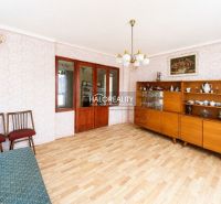 Living room in a family house with retro furniture and a wooden decor floor.