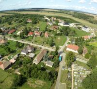 Aerial view of agricultural and forest lands in the town of Lula with a rural landscape.