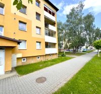 The exterior of the apartment building in Lipany with greenery suitable for a 4-room apartment.