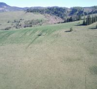 Agricultural and forest land in the Čierny Balog area, with expansive green meadows and trees.