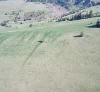 Hills and meadows in Čierny Balog, agricultural and forest lands with scattered trees.