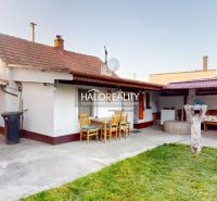 A garden at a family house in Senica with a terrace and outdoor seating.