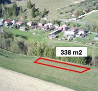 Aerial view of agricultural and forest land in Čierny Balog with a marked plot.