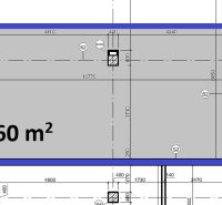 Floor plan of a commercial space with an area of 60 m² on Mierové Square in Senec.
