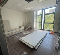 Offices with a view of room renovation, tiled floor.