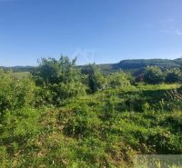 Gardens in Podkylava surrounded by green bushes and hills under a blue sky.