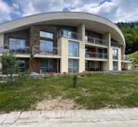 Recreational apartment in Horná Lehota at Tále with a flat roof and wooden decor.