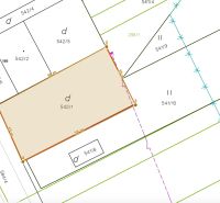 Cadastral map of plots in Gôtovany, highlighted Recreational plots with parcel number.