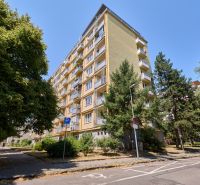 Apartment building on Kyjevská Street in Bratislava - Nové Mesto with surrounding greenery.
