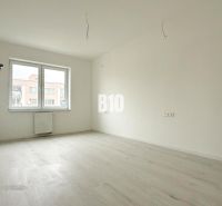 Interior of a 2-room apartment with a wooden decor floor, large window, and radiator.