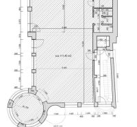 Floor plan of the commercial space with details of the layout and dimensions of individual rooms.