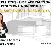 Real estate agency advertisement poster with contact details and building visualization.
