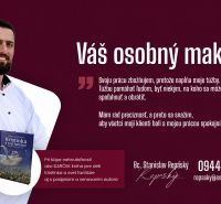 An advertisement for a personal broker with the book 