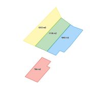 Cadastral map of residential plots in the village of Vrbovce, Laski Street, with area designations.