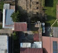 Aerial view of a family house garden on Krajna Street in Trnava.