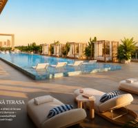 Luxury rooftop terrace with a pool and loungers offering a beautiful view in Miami.