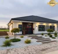 A family house on Ducovska Street in Moravany nad Váhom with a minimalist garden and pebbles.
