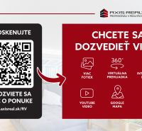Advertisement banner with a QR code for a 2-room apartment with a virtual tour option.