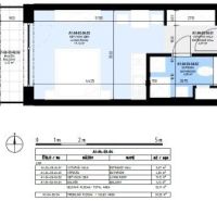 Floor plan of a studio apartment with a bathroom and living area.