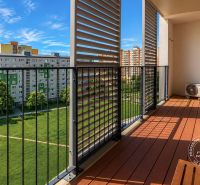 A balcony of a 3-room apartment with a view on Rusovská cesta in Bratislava - Petržalka.