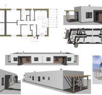 Visualization of a family house in Tešedíkovo, Residential plots, with floor plan and exterior.