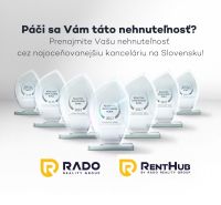Awards of the real estate agency with the RADO Reality Group logo on a white background.