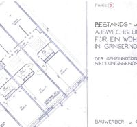 The construction plan of the apartment building in Gänserndorf at Kirchenplatz shows the layout of a 3-room apartment.