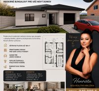 Visualization of a family house on Hlavná Street in Marcelová with a terrace and a garage.