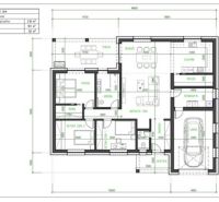 The floor plan of the family house on Hlavná Street in Marcelová shows the rooms and dimensions.