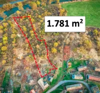 Aerial view of residential land plots in the village of Muľa.