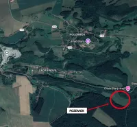 Aerial view of the Gardens in Podbranč with plot and castle markings.