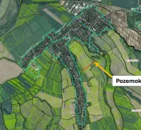 Aerial map with marked agricultural land in Trenčianske Stankovce.