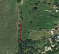 Aerial view of plots in Poline with typically green agricultural lands.
